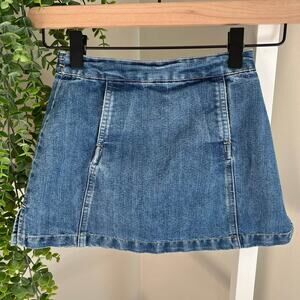 5T Toddler girl denim blue jean skirt with pockets & stretchy waist old navy